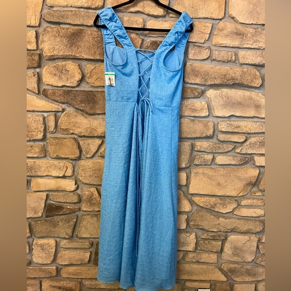 ASTR the Label Womens Blue Maxi Square Chest Tie Open Back New Sleeveless xl - Picture 14 of 15